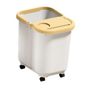 DEVNWIGMO Bassin de Bain de Pieds pour Massage Baignoire Spa de Pieds Seau de P&eacute;dicure Accessoire de Bain En PP avec Fonction Relaxation Adapt&eacute; Au Soin, Blanc Jaune, L with Wheels (AuroraLin, neuf)