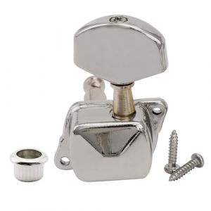 Musiclily Pro R15J 15:1 Ratio Mécanique Guitare Semi-scellée Individuelle Côté Aigus Tuner avec Bouton Grand Hexagonal pour Guitare Acoustique électrique, Chrome (Musiclily Direct France, neuf)