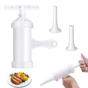 Machine de remplissage de saucisses, Poussoir à saucisses, Entonnoir de remplissage de saucisses, Tube de remplissage, Machine à saucisses, avec 2 entonnoirs à viande hachée, faire des saucisses (FANSEZ, neuf)