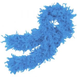 NHQZ NHQ Accessoire Annee 20,Boa Plume 2 M,Plume Bleu,Boa Bleu Ciel,Plume Cape Tour de Cou,Boa de Plumes Moelleuses,Plume Carnaval,Accessoires Carnaval,Accessoires Fluo,Tenue des Années 20 (NHQZ, neuf)