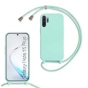 xinyunew Coque pour Samsung Galaxy Note 10 Plus/10 Pro avec Cordon de Collier,Coque avec Cordon &Eacute;tui Silicone TPU Housse,Collier R&eacute;glableT&eacute;l&eacute;phone Portable Lanyard Case Samsung Note 10 Plus,Vert clair (xinyunew, neuf)