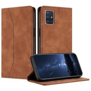 Mo-Beauty Coque Compatible avec Samsung Galaxy A71 5G, Etui Protection Housse en Cuir PU, Pochette Flip Case Porte Carte Magn&eacute;tique &Eacute;tui pour Samsung A71 5G(Kaki) (Yellow & Valley, neuf)