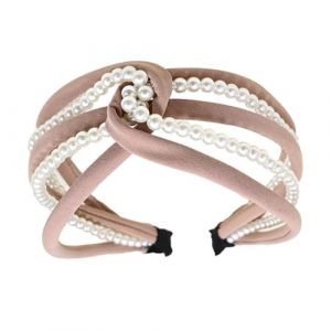 KIXZSAZ Bandeaux De Cheveux Perle Twist Noeud Bandeau Style Élégant Bandeau Multi-couleur Réglable Bandeaux Accessoires De Mariage, Rose (hiscretiond, neuf)