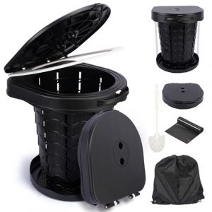 TOSUTO Toilette Portable Camping,Toilettes de Camping avec Couvercle,Seau Hygiénique pour Voiture,Toilette Pliable pour Campings,Randonnée,Camping Car,Supporte Jusqu’à 220KG (Lamber International Trade Kft., neuf)