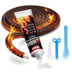 Miioto Colle Joint Poele a Bois, Colle Haute Temperature+8mm Joint Cheminée, Silicone Haute Temperature pour Cheminée, Micro Ondes, Grils, Hotte Aspirante, Durcissement Rapide (XIANGXIN-EU, neuf)