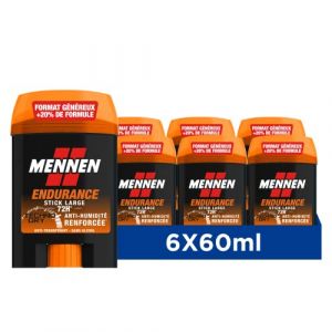 Mennen ENDURANCE Deodorant homme 72H stick large sans alcool anti traces - Lot de 6 (Parapharmacie Centrale, neuf)