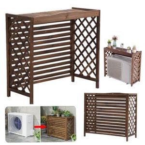 Cache Climatiseur Exterieur En Bois Support De Climatiseur Climatiseur Split Cache Clim Imperméable Et Protection Solaire Cache Climatiseur Vérandas Housse Climatiseur Extérieur Support Pot De Fleur(1 (Zebra global Shopping, neuf)