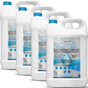 GiDeli Eau d&eacute;min&eacute;ralis&eacute;e 4 x 5 l d'eau distill&eacute;e pour fer &agrave; repasser, piles, refroidisseur, humidificateur, aquarium et laboratoire, eau sans calcaire, inodore, claire (Posh Sp. z o.o., neuf)