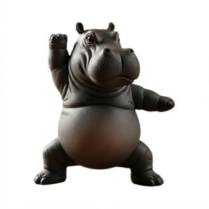 Clumsy Yoga Master Hippopotame – Le yogi adorablement imparfait, statue d'hippopotame 3D, statue d'hippopotame amusante en résine, sculpture de méditation unique pour la maison et le bureau 1 (Hezhuo2025, neuf)