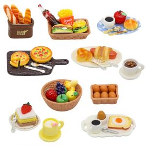 Idota Lot de 50 accessoires de lutin 1:12 pour maison de poup&eacute;e miniature - Accessoires de lutin - Nourriture et boisson - R&eacute;sine alimentaire - Accessoires de poup&eacute;e - Mini cuisine - Petits g&acirc;teaux - (Calmglad, neuf)