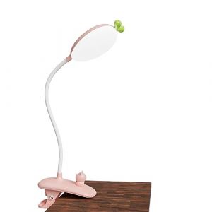 HHKQ Lampe Pince Pour Lit Enfant LED Lampe de Lecture à Pince Sans Fil Rechargeable USB, Lampe à Pince Enfant Dimmable 3 Modes Lampe de Chevet Tactile avec 360° Col de Cygne,2400mah,Rose (LANMOU HOME, neuf)