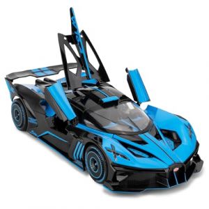 imtfzct Bugatti Bolide - Voiture miniature 1:24, en aluminium moulé sous pression avec fonction de rappel - Avec lumière et son - Modèle de collection - Cadeau pour enfant (bleu) (imtfzct Store, neuf)