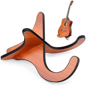 SIXHAOBU Support de guitare en bois avec coussin EVA Support de Guitare Portable Support de Guitare Sol pour Guitare Acoustique Classique Électrique Basse Ukulele Violon (CONGDAI, neuf)