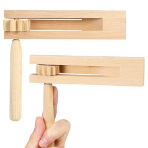 NHPY 2 Pi&egrave;ces Crecelle en Bois, Instrument De Musique Enfant, Jouets &Agrave; Cliquet pour Enfants, Cr&eacute;ateur De Bruit &Agrave; Cliquet, Tambour Bebe pour &Eacute;v&eacute;nements Sportifs (NHPY, neuf)