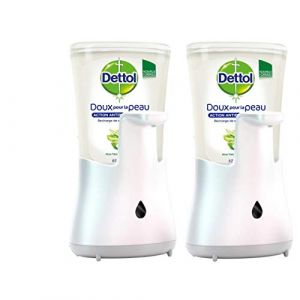 DETTOL Lot de 2 No Touch kit - Distributeur Automatique Effet INOX et Gel Lavant Mains Aloe Vera (Pennguin-FR, neuf)