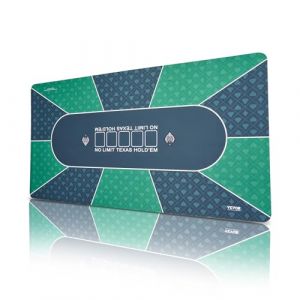 VEVOR Tapis de Poker 180 x 90 cm, Tapis de Jeu de Cartes pour 6-8 Joueurs Pliable, Nappe de Table de Poker pour Jeux de Poker Étanche, avec Sac de Transport, Salle de Poker, Rectangulaire, Vert (New Clear FR, neuf)