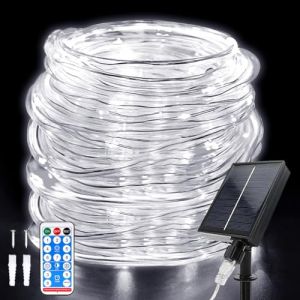 Hulaiyaa Tube Lumineux Solaire Extérieur, Étanche Guirlande Lumineuse Tube 22 Mètre 8 Modes 200 LED Solaire Tube Lumineux avec Télécommande pour Jardin Piscine Mariage Fête de Noël Décorations (HLDire, neuf)
