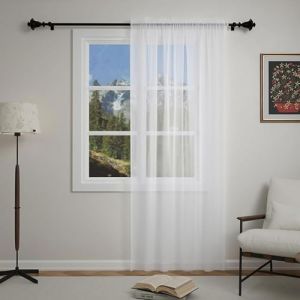 SUNLIMEI Rideau Voilage 80 x 180 cm Bloquer Soleil Anti-UV, Doux et Esth&eacute;tiques Rideau de Fen&ecirc;tre &agrave; &OElig;illets D&eacute;coration de Maison pour Salon, Chambre &agrave; Coucher et Cuisine, Blanc (LvLiangLiMeiDianZiShangWuYouXianGongSi, neuf)