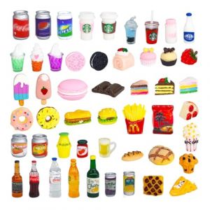 Miniature Dinette Enfant, 50 PCS Mini Jouets Mini Nourriture, Accessoire Cuisine Enfant Jouet, Objets Miniatures Nourriture, Accessoire Maison de Poupee pour Jeu de Rôle et Imitation Cuisine (50pcs) (yuwangwang, neuf)