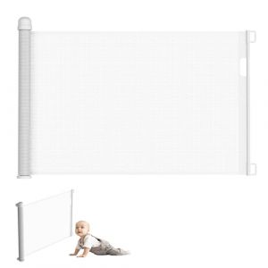 YRHome Barrière de protection pour bébé, extensible, de 0 à 150 cm, blanche, de protection d'escalier, pour bébé et animaux à fourrure, porte rétractable pour l'intérieur et l'extérieur (STAR HUIHUI ZHANG, neuf)