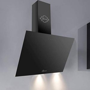 Hotte Murale Inclin&eacute;e 90cm GURARI GCH D 286 BL 9 PRIME, 1000m&sup3;/h, Hotte de Cuisine verre noir, Hotte Aspirante TouchControl et t&eacute;l&eacute;commande (elektroniks-home, neuf)