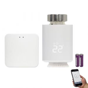 KETOTEK Tête Thermostatique Radiateur Connecté Zigbee WiFi Starter Kit avec Hub, Vanne Thermostatique Programmable, Thermostat Radiateur Compatible avec Alexa, Smart Life/Tuya App (KETOTEK Store, neuf)