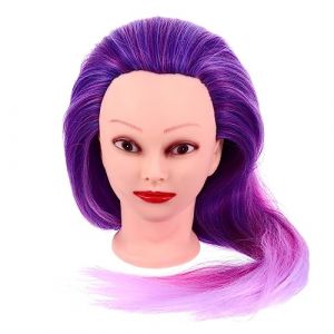 DEARMAMY 1 Ensemble mod&egrave;le de t&ecirc;te maquette perruques wig toupet haircut maquilage mannequin pour t&ecirc;te de cosm&eacute;tologie mannequin mat&eacute;riel de coiffure t&ecirc;te de Fil haute temp&eacute;rature (Liiane, neuf)