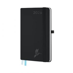 FEKSINO Agenda De poche 2026 Semainier 18 x 9,8 cm-12 mois (janvier 2026-d&eacute;cembre 2026),1 semaine sur 2 pages,Couverture Souple en PU Cuir, Papier 100 g/m&sup2;,Noir (FEKSINO Direct, neuf)