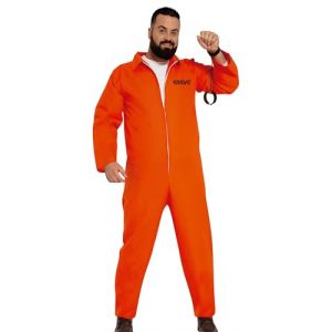 FIESTAS GUIRCA Costume Homme Prisonnier Orange - Uniforme Prisonnier Orange - Déguisement Homme Prisonnier Taille S 46-48 (DisfraZZes  France, neuf)