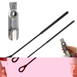 Lot de 3 Brosse de Nettoyage, 1 Pcs 3 en 1 Brosse de Nettoyage et 2 Pcs Goupillon Paille Silicone, Multifonctionnelle, pour Pailles Verre, Pailles INOX et Gobelet Paille, Poign&eacute;e Antid&eacute;rapante Souple (ANETTEE GLOBALISS, neuf)