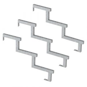 Pack 3 pi&egrave;ces - Limon acier galvanis&eacute; &ndash; 3 marches &ndash; H51cm-Vinuovo (Vinuovo, neuf)