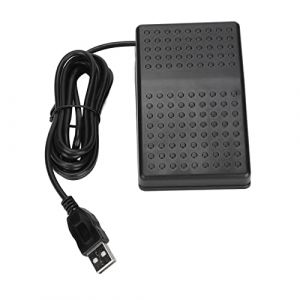 Bewinner Pédale USB Simple pour Ordinateur PC, Pédale de Commutation au Pied USB Ergonomique avec Câble de 2 M, Pédale de Commutation d'action du Clavier de Commande au Pied (Qinqinzi, neuf)