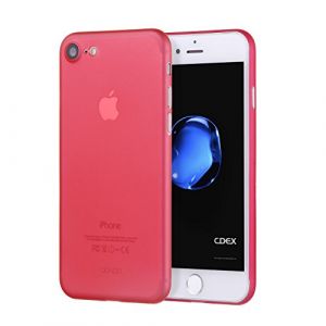 doupi UltraSlim Coque Compatible avec iPhone SE (2022) / iPhone 8/7 (4,7 Pouces), Fin Mat Ultra Mince et Ultra l&eacute;ger Bumper Cover Housse de Protection, Rouge (GLEXD Shop, neuf)