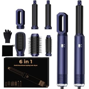 Seche Cheveux 6 en 1, Brosse Chauffante Brushing & Airstyler Set avec Boucleur a Cheveux, Hair Dryer, Airbrush Brosse Lissante, Thermal Brush, Brosse Soufflante, Hairstyler Cadeaux pour Femmes Styling (ukliss beauty, neuf)