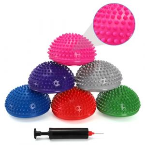 Fasmov Lot de 6 Boule d'équilibre Balles de Yoga Gonflables en PVC Ballon d'équilibre pour Exercices d'entraînement, Fitness, Point de massage (LaweiEu, neuf)