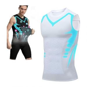 Debardeur Homme, D&eacute;bardeurs Compression Corset Amincissant Tee Shirt sans Manche Hommes Gyn&eacute;comastie Gaine Gilets Sport Mise Forme Ionique(A-White,XX-Large) (DEBADE, neuf)