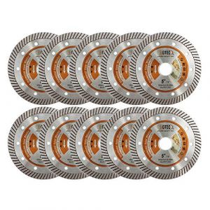 BGTEC Disque Diamant Turbo Super Mince - 10 pièces 125mm Lame de Scie Circulaire Diamètre de l'alésage 22,23 mm Pour découper la céramique/carrelage, le granite et les matériaux durs (BGTEC TOOLS, neuf)