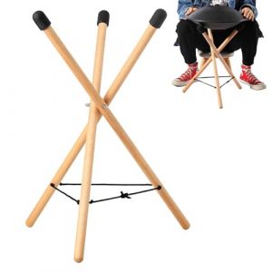 Mihauuke Support de handpan pour tambour en acier, trépied de support de handpan | Support de caisse claire en bois massif - Support de caisse claire Portable, support de caisse claire réglable en (Mihauuke, neuf)