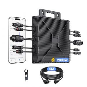 LIONSHEE Micro Onduleur 2000W, Micro Onduleur Solaire Balcon avec WiFi, Onduleur avec Câble CA de 5 Mètres, Inversor photovoltaïque MPPT, IP67 (LIONSHEE, neuf)