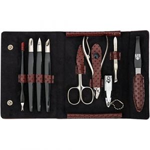 TROIS EPÉES | Kit / set / ensemble / trousse de manicure – manucure – pédicure – beauty / beaute – soins des ongles / personnels / mains / pieds | 9 pièces | Fabriqué à Solingen - Allemagne (681201) (Drei Schwerter GmbH_1, neuf)