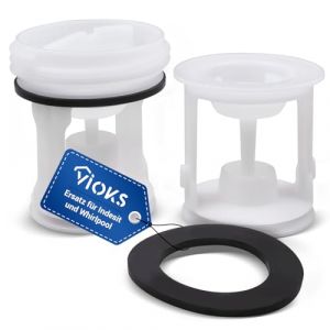 VIOKS Filtre à peluches de rechange pour Indesit C00141034 Whirlpool 482000022946 - Filtre à peluches avec joint - Filtre pour sèche-linge - Filtre à peluches pour pompe de vidange Askoll Plaset (vioks-de, neuf)