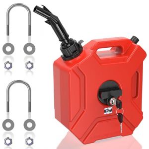 1PZ FR3-GT3 Bidon Carburant 5L et Réservoir Eau Jerrican Portable avec Bec Verseur - Support Véhicule Verrouillable - Pour Essence/Diesel/Eau - Universel Moto/SUV/VTT/UTV - PEHD Résistant aux Chocs (1PZ, neuf)