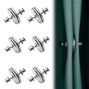 JYNXOR 6 Paires Aimant Rideau, Aimant Rideau De Douche, Pince Rideaux Embrasse Rideau Magnetique, Amovible Poids Magn&eacute;tiques, Pince Aimant&eacute;e, Maintient Au Mur Pour Chambre, Salon, Salle De Bain (SHOPSCAPE INK, neuf)