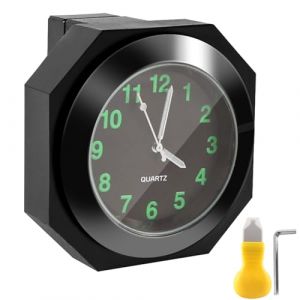 Editbar Montre de moto pour guidon - &Eacute;tanche IPX7 - Montre num&eacute;rique en alliage d'aluminium - Montre de guidon pour moto, v&eacute;lo &eacute;lectrique, VTT, v&eacute;lo, montre &agrave; quartz phosphorescente (noir) (YUANZHANG-EU, neuf)