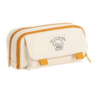 OnlyPRIME Trousse Scolaire 3 Compartiments- Grande Trousse Crayon pour École et Bureau, Trousse Fille, Trousse Stylo, Fourniture Scolaire, Trousse Feutre (BLANCO) (OnlyPRIME, neuf)