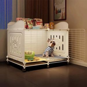 Modern Crate 70 cm for Home Use with Tray Suitable for Indoor Crate with Separate Toilet Area Designed for Small Breeds (M:70&times;45&times;65) (JIEHAOOO, neuf)