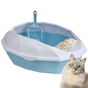 Povanjer Bac A Litiere pour Chat, Maison De Toilette Chat Fermée, Caisse Chat Litiere, Amovible Anti-éclaboussures Semi-fermé WC pour Chat avec Pelle Tailles ?13 Styles Et Couleu ? (DearDeer Worldwide, neuf)