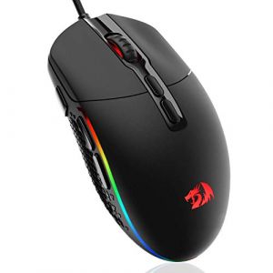 Redragon M719 Invader Souris de Jeu Optique Filaire, 7 Boutons programmables, r&eacute;tro&eacute;clairage RVB, 10 000 DPI, Souris de Jeu Ergonomique avec Bouton Fire (M & L France, neuf)