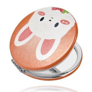 Miroir Maquillage Poche, Mini Miroir, Miroir Pliable, Miroir de Poche grossissant, 7 * 7.5cm，Facile à Transporter.Meilleurs Cadeaux pour garçons et Filles. (Orange) (cx-us, neuf)