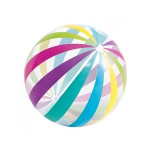 Maxi Ballon de Plage Gonflable Fun et Colore diametre geant XXL 107 cm - Jeu d'eau, Piscine - Set Balle de Jeu Jumbo avec Carte (cavernedesjouets, neuf)
